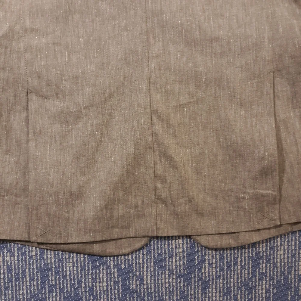 American Tall Linen Blend Blazer Jacket Mens 40 Tall Beige Unstructured NEW